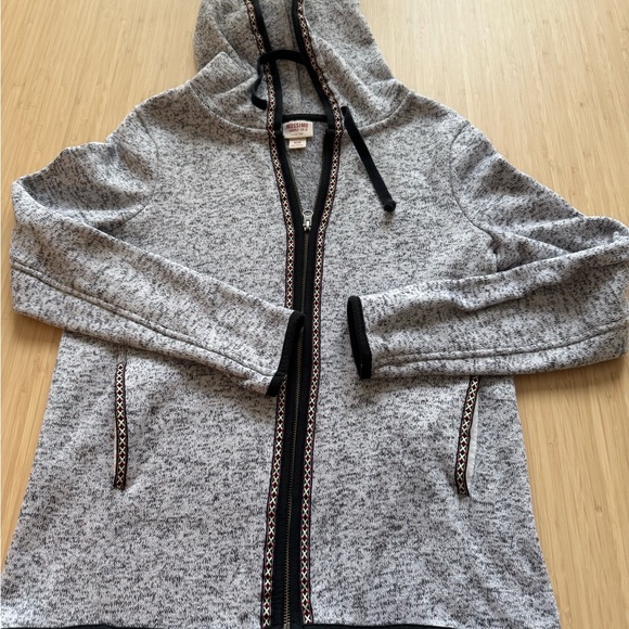 Mossimo Supply Co. Gray and Black Textured Hoodie with colorful trim - Picture 2 of 9